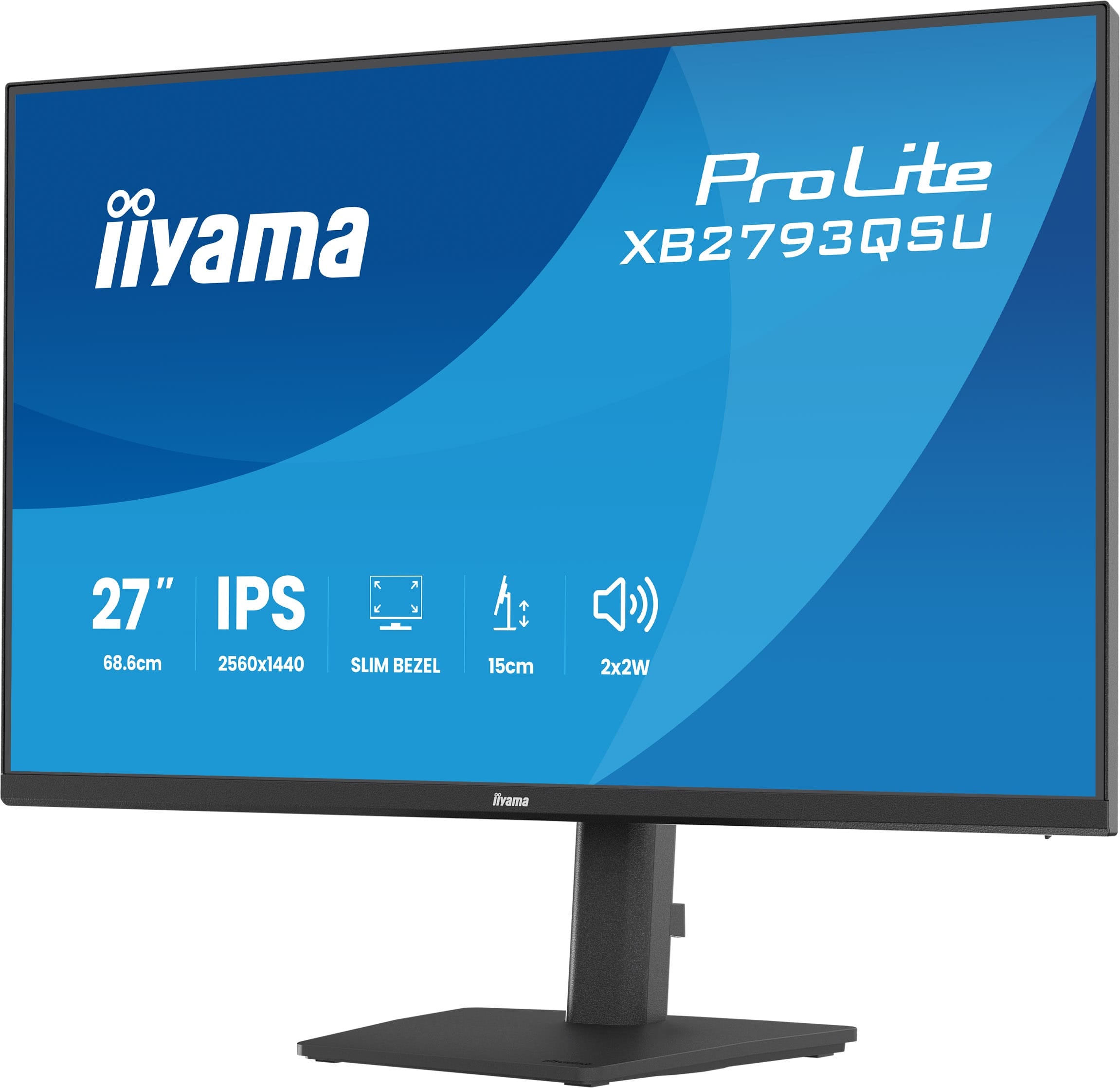 IIYAMA Monitor LED XB2793QSU-B1 27" 2560 x 1440 75Hz IPS 350cd 1ms HDMI DP USB HUB height, swivel, tilt, pivot Pro "XB2793QSU-B1"