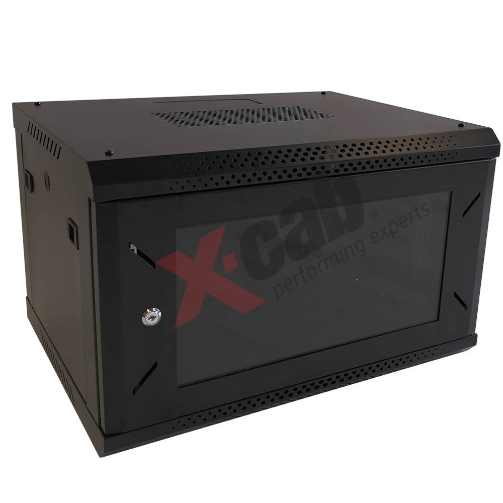 Cabinet metalic de perete 19", tip rack wallmount, 6U 600x600 mm, Xcab S Negru "Xcab-6U60S.9004"