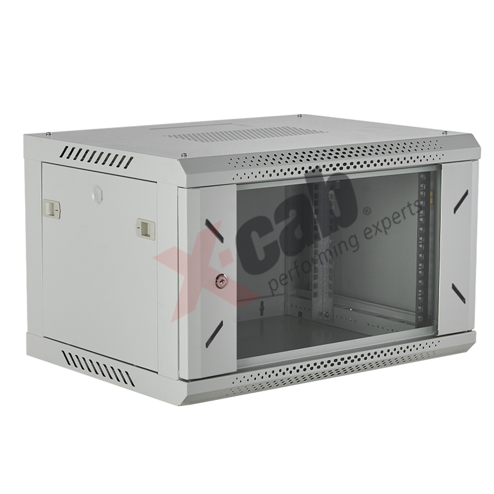 Cabinet metalic perete 19", tip rack wallmount, 9U 600x450 mm, Xcab Gri "Xcab-9U45S.7035"