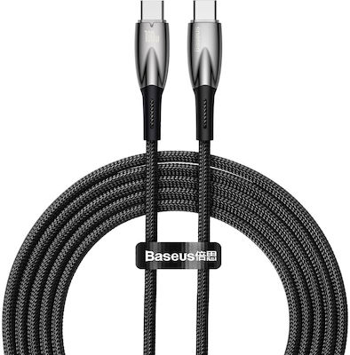 Cablu alimentare si date Baseus Glimmer, Fast Charging Data Cable pt. smartphone, USB Type-C la USB Type-C 100W, 2m, negru 