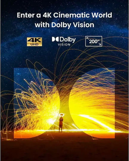 Proiector smart portabil Anker, NEBULA Cosmos 4K SE, DLP, 1800 ANSI lumeni, auto-focus,BTH, difuzor 2x15W, 3840x2160, HDMI, USB-A, audio, negru | gri, "D2342211" - 0194644056506
