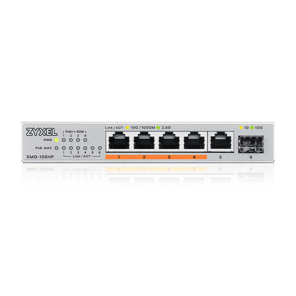 ZYXEL | XMG-105HP-ZZ0101F | XMG-105HP | Switch | POE++ | Porturi 5&nbsp; 2.5 Gigabit 1 SFP+ | Carcasa metal | 70W "XMG-105HP-EU0101F"