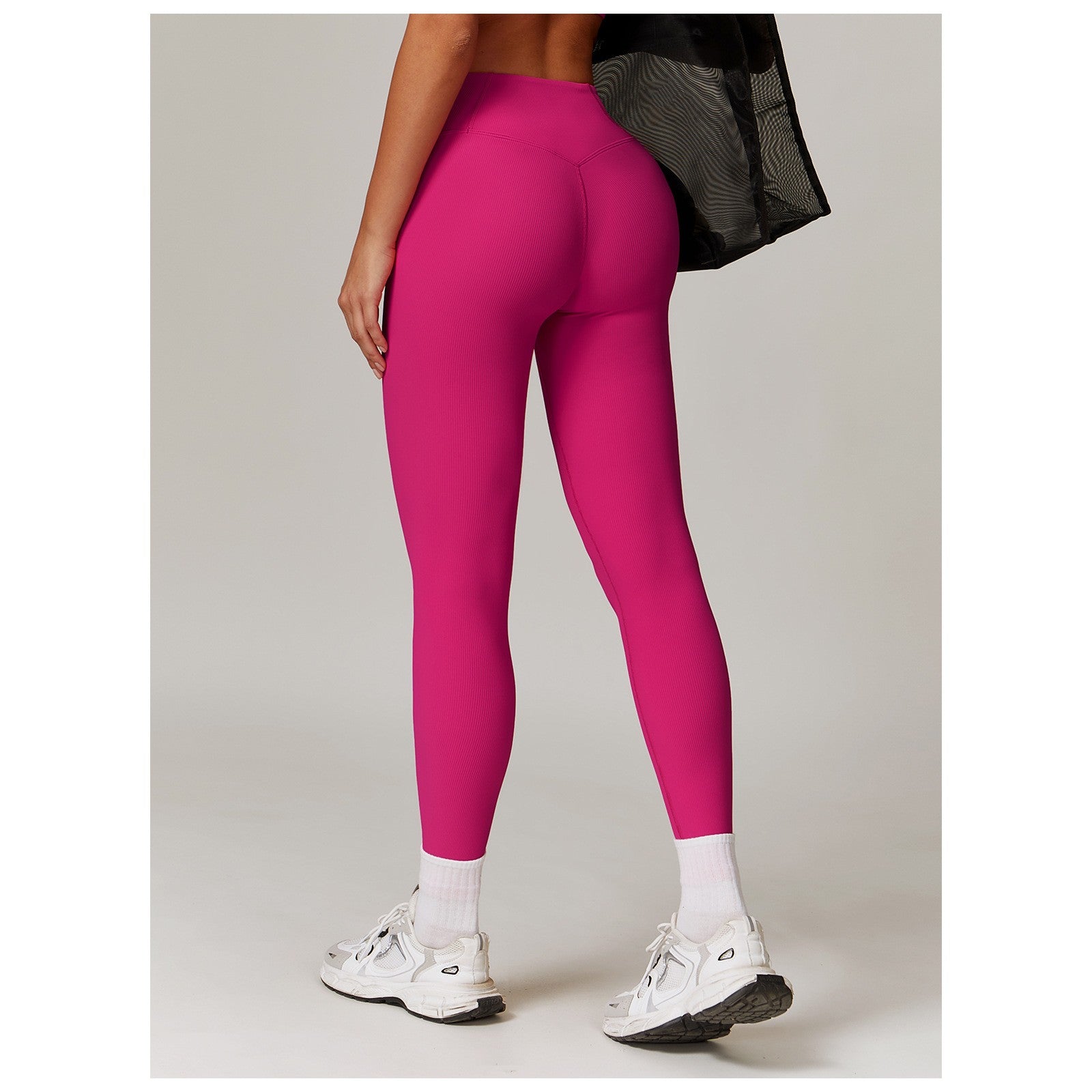 Pantaloni de Fitness/Yoga, Flippy, pentru Femei, Material Elastic, Spandex, Talie Inalta, Roz, Marime M