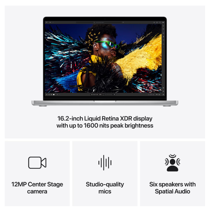 16.2 MacBook Pro 16 Liquid Retina XDR, Apple M4 Max chip (16-core CPU), 64GB, 1TB SSD, Apple M4 Max 40-core GPU, macOS, Silver, INT keyboard, 2024 