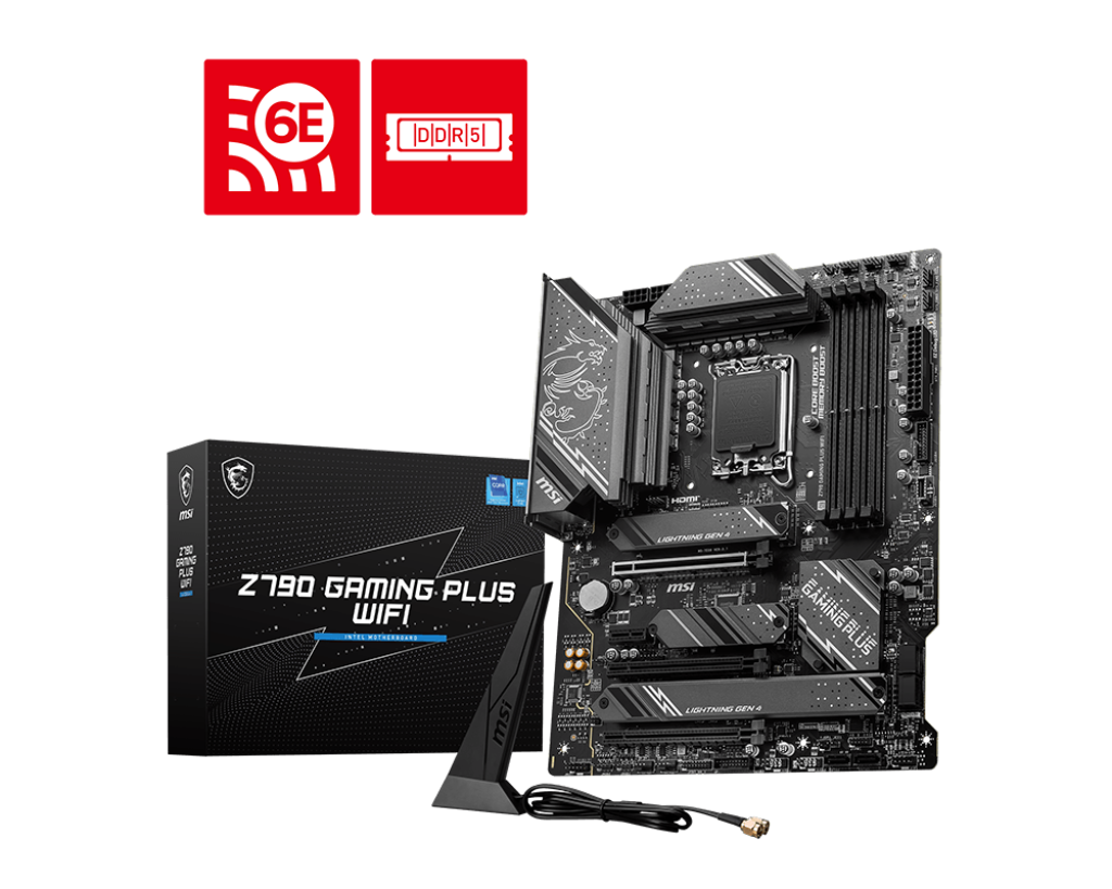 MSI Z790 GAMING PLUS WIFI , LGA 1700, INTEL Z790, 4xDDR5, DDR4 up to 7200+(OC)MHz, 3.0 x16 slot, 4x M.2 slots, 1x USB 3.2 Gen 2 (Type-C), 4x USB 3.2 Gen 1, 1x HDMI, ATX, 3y "Z790_GAMING_PLUS_WIFI"