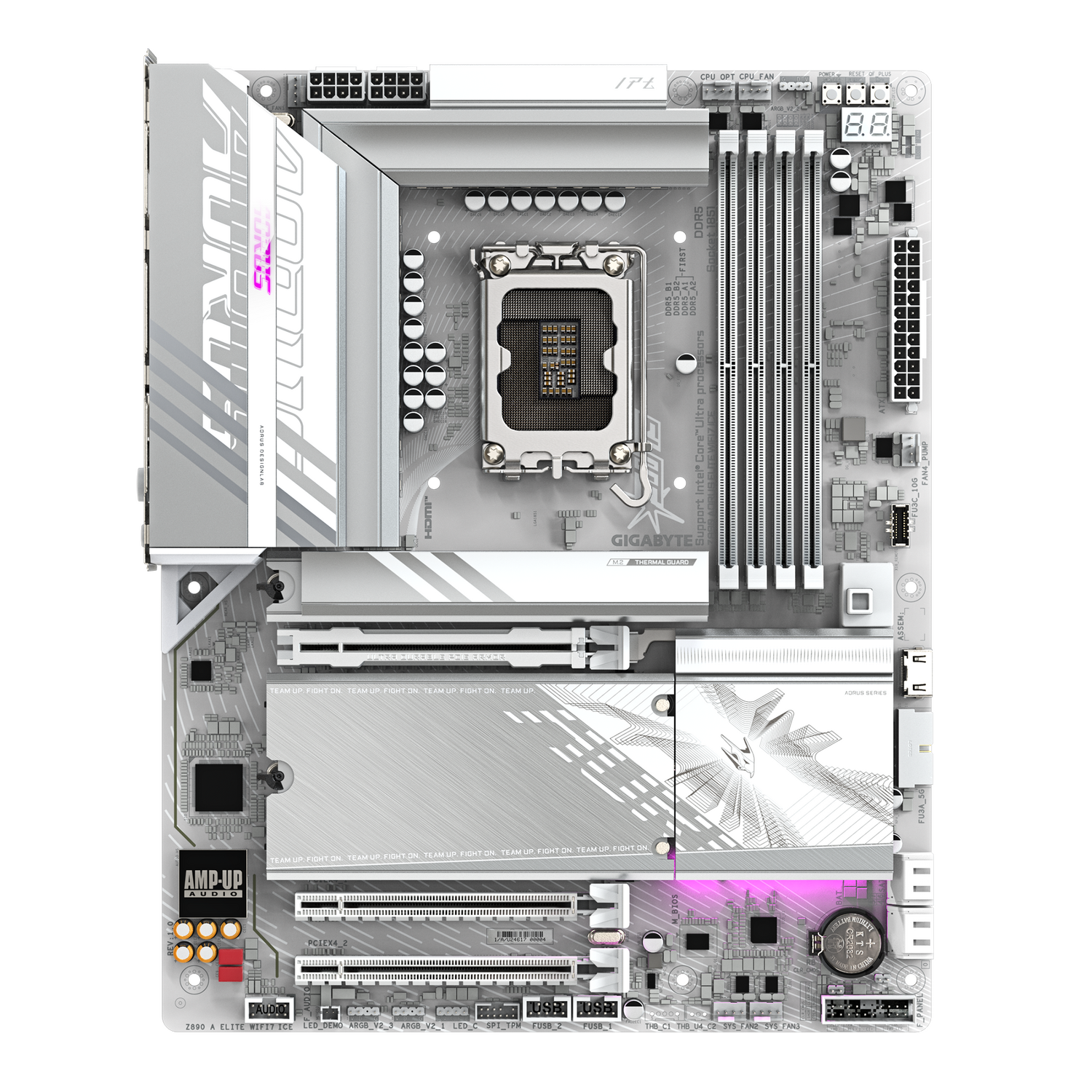 Placa de baza GIGABYTE Z890 AORUS ELITE WIFI7 ICE, LGA1851, DDR5, BT, Wi-Fi, ATX, Alb "Z890 A ELITE WF7 ICE"