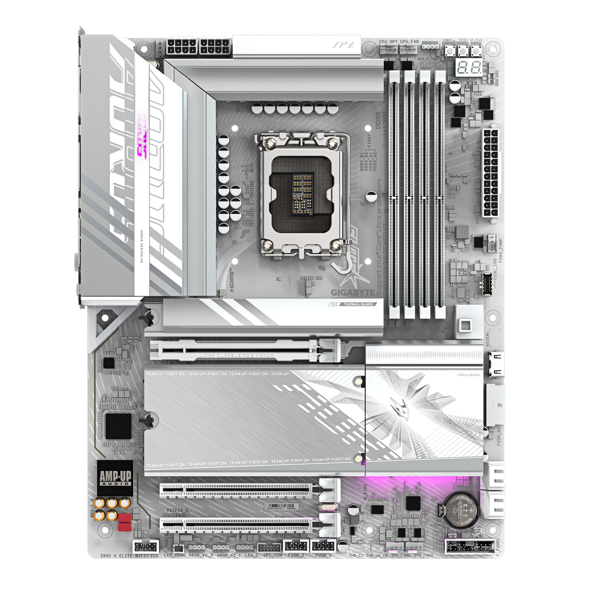 Placa de baza Gigabyte Z890 AORUS ELITE WIFI7 ICE, LGA1851, DDR5, BT, Wi-Fi, ATX, Alb 