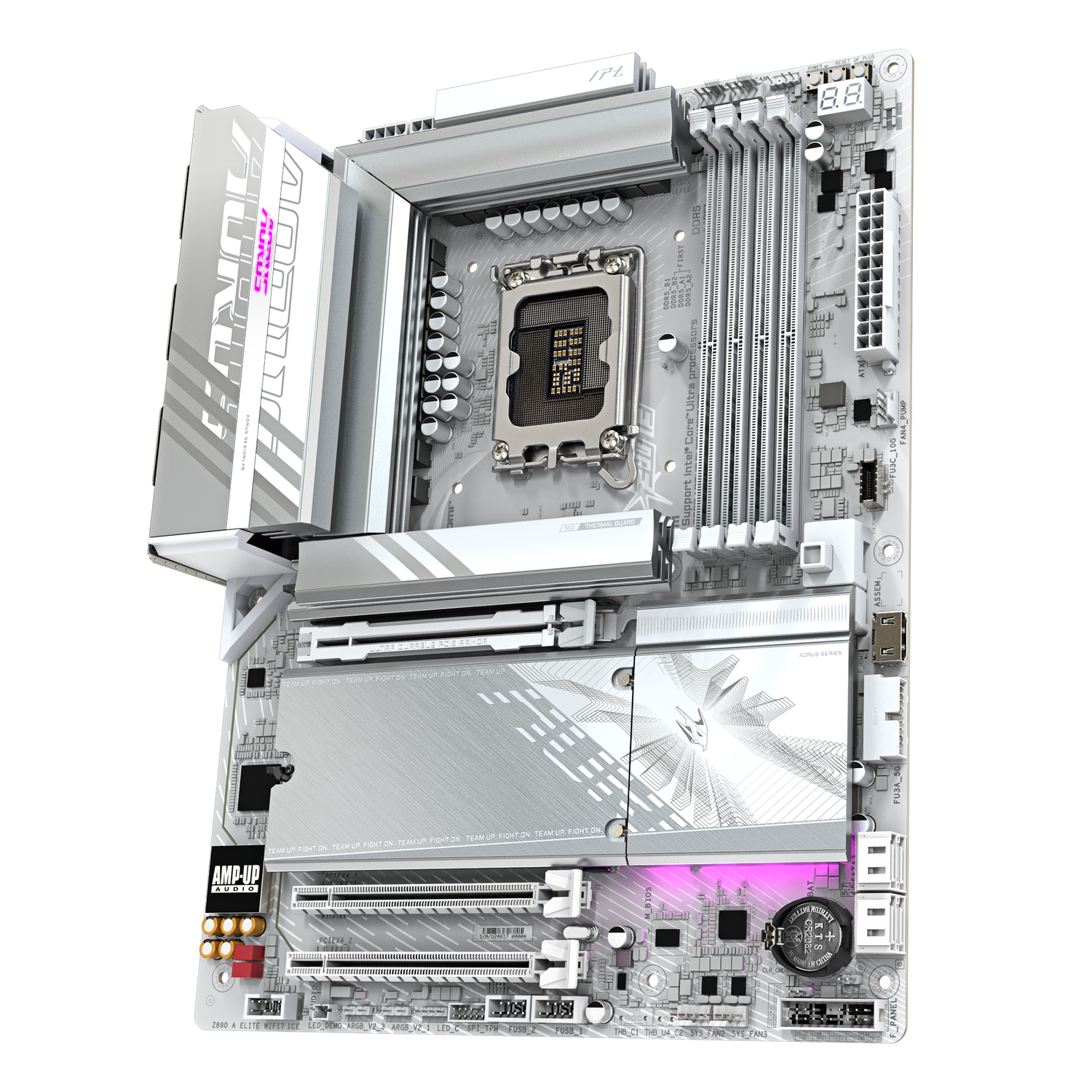 Placa de baza GIGABYTE Z890 AORUS ELITE WIFI7 ICE, LGA1851, DDR5, BT, Wi-Fi, ATX, Alb "Z890 A ELITE WF7 ICE"