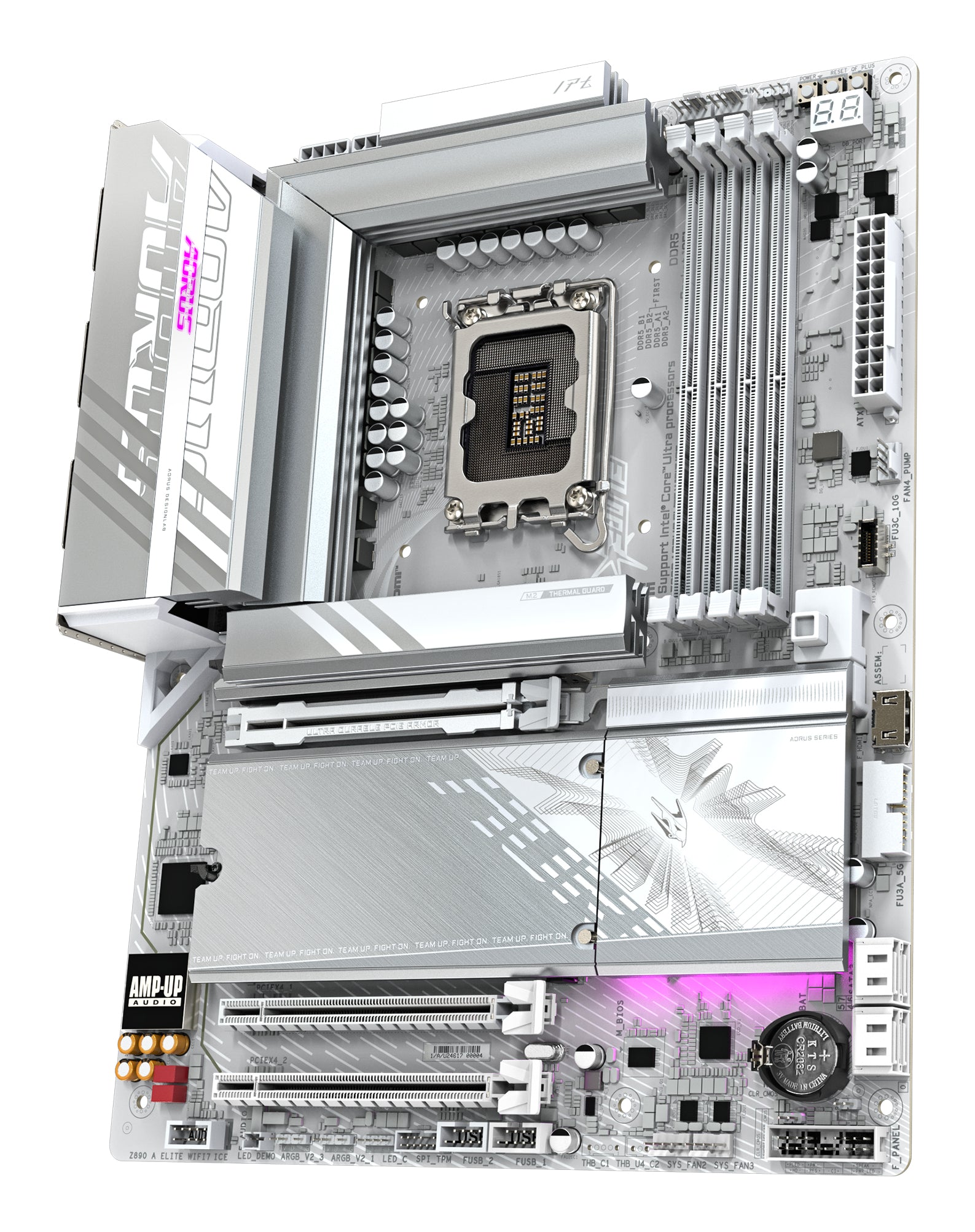 Placa de baza GIGABYTE Z890 Aorus Elite WF7 ICE Mainboard, Sockel LGA 1851, Intel Z890, ATX, DDR5 "Z890 AORUS ELITE WIFI7 ICE"