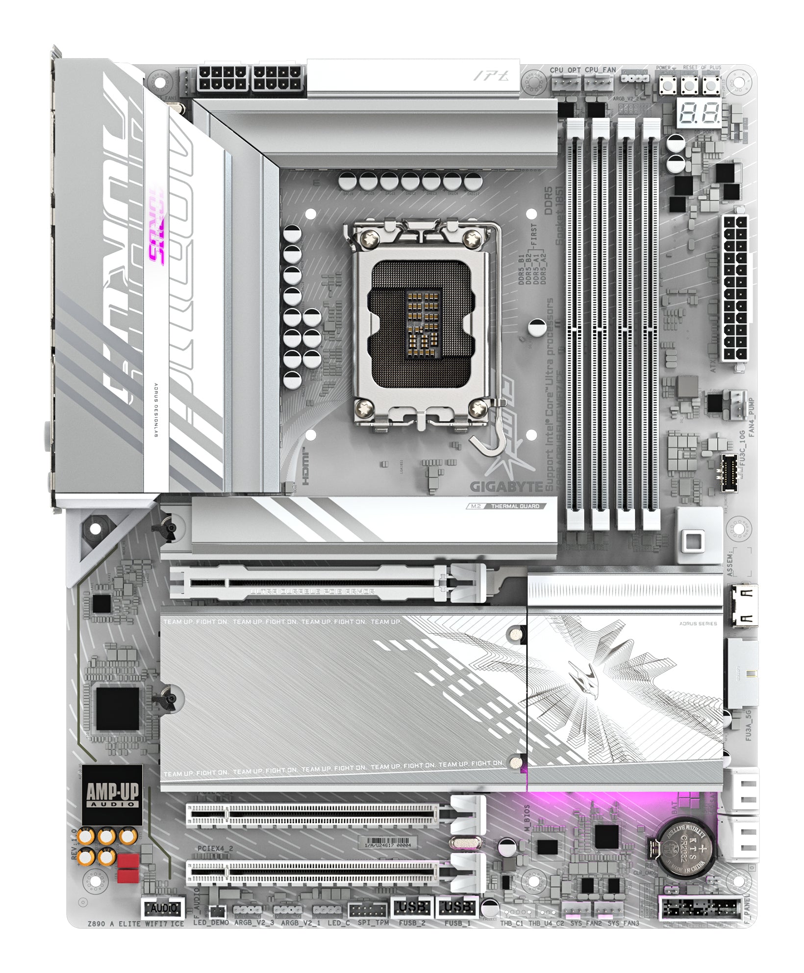 Placa de baza GIGABYTE Z890 Aorus Elite WF7 ICE Mainboard, Sockel LGA 1851, Intel Z890, ATX, DDR5 "Z890 AORUS ELITE WIFI7 ICE"