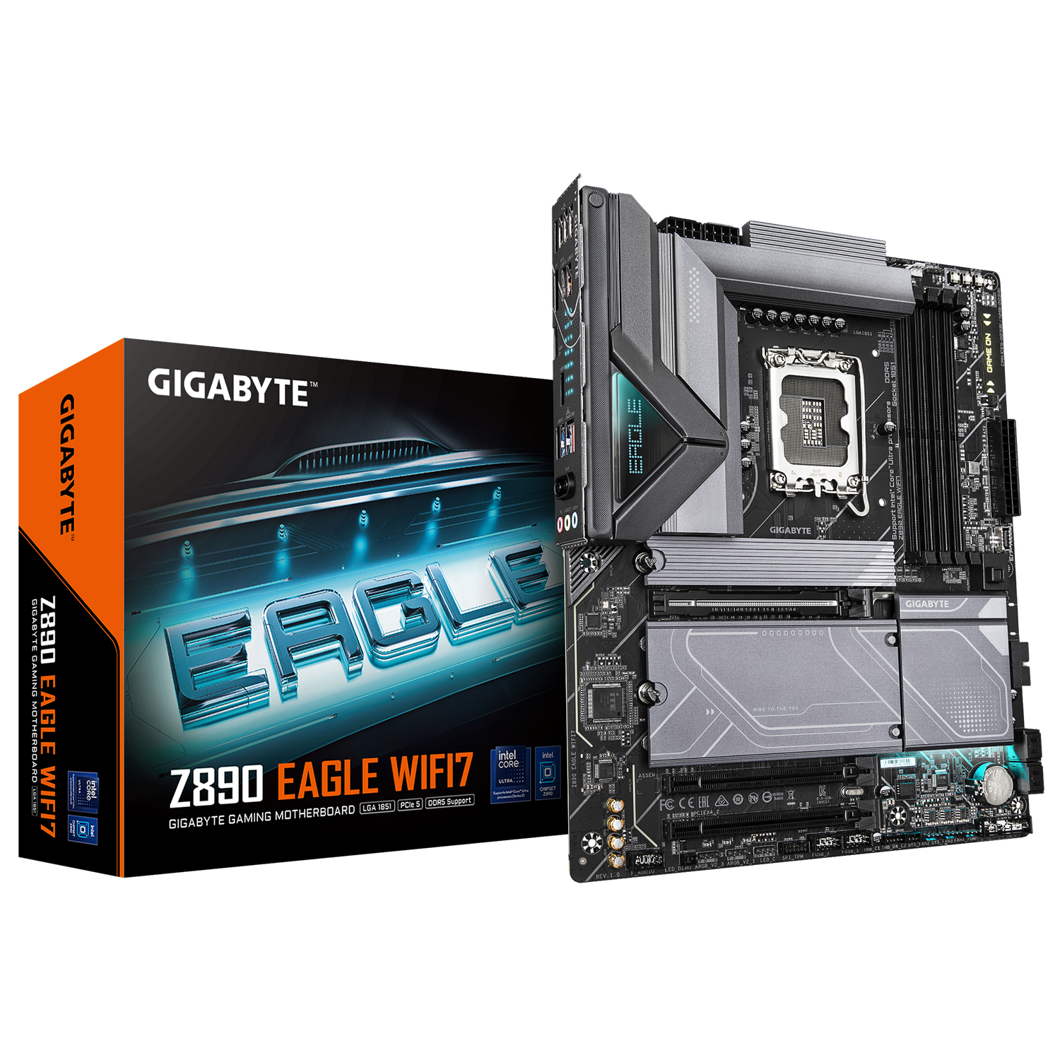 Placa de baza GIGABYTE Z890 EAGLE WIFI7, LGA1851, DDR5, BT, Wi-Fi, ATX, Negru "Z890 EAGLE WIFI7"