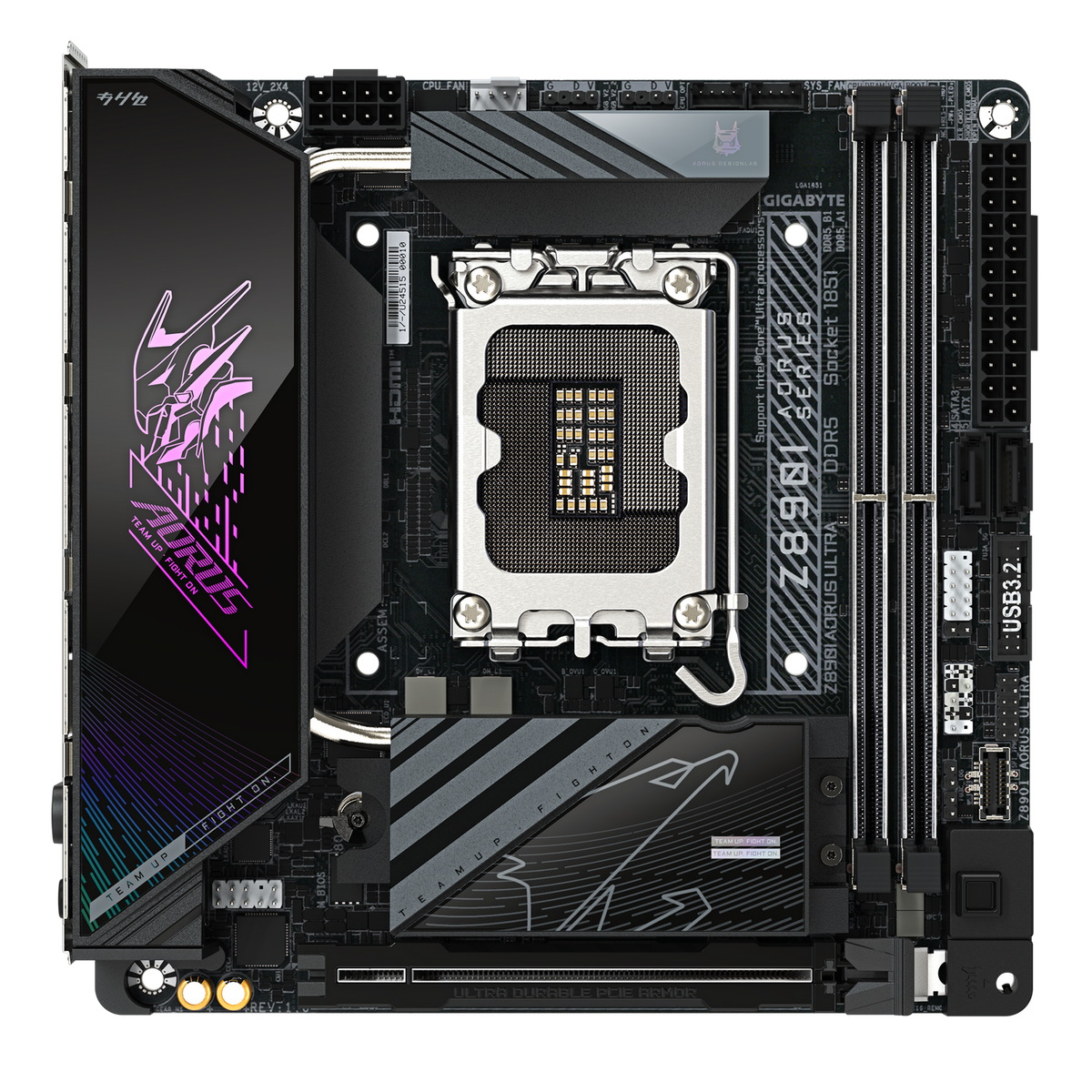 Placa de baza Gigabyte Z890I AORUS ULTRA, LGA1851, DDR5, BT, Wi-Fi, Mini-ITX, Negru 