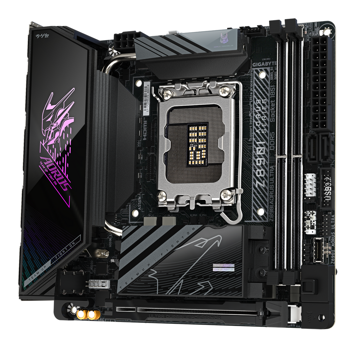 Placa de baza Gigabyte Z890I AORUS ULTRA, LGA1851, DDR5, BT, Wi-Fi, Mini-ITX, Negru 
