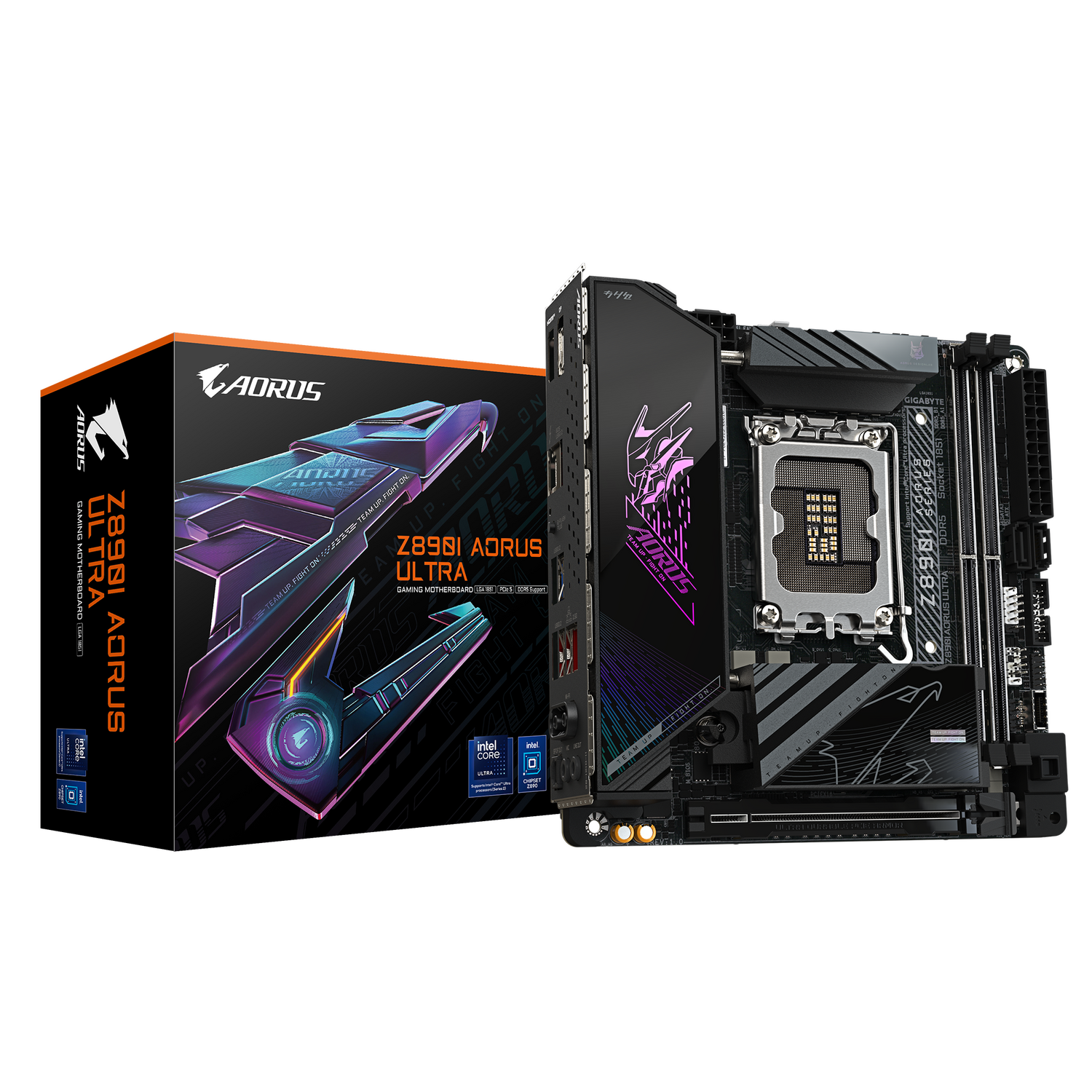 Placa de baza GIGABYTE Z890I AORUS ULTRA, LGA1851, DDR5, BT, Wi-Fi, Mini-ITX, Negru "Z890I AORUS ULTRA"