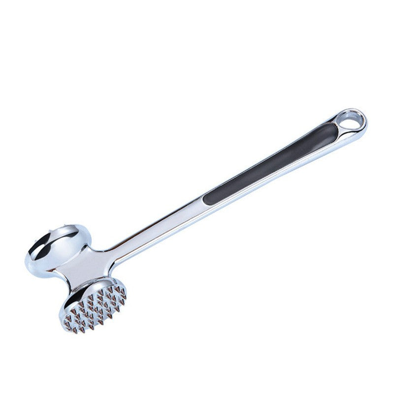 Ciocan pentru snitele si carne din aliaj de zinc, maner antialunecare, doua capete, 22 cm, argintiu